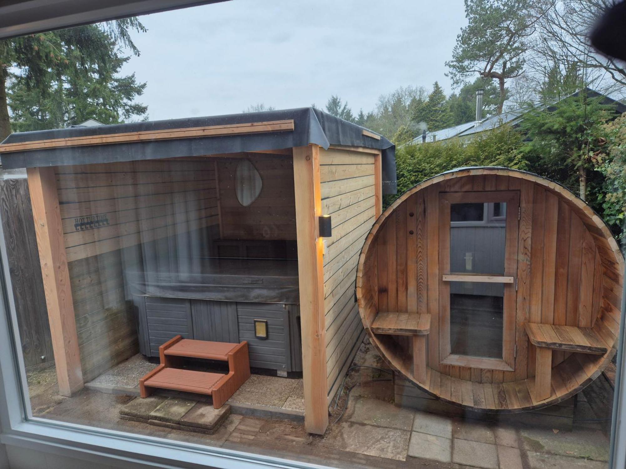 Luxe Boshuisje Met Prive Wellness & Jacuzzi Op De Veluwe Ermelo Kültér fotó